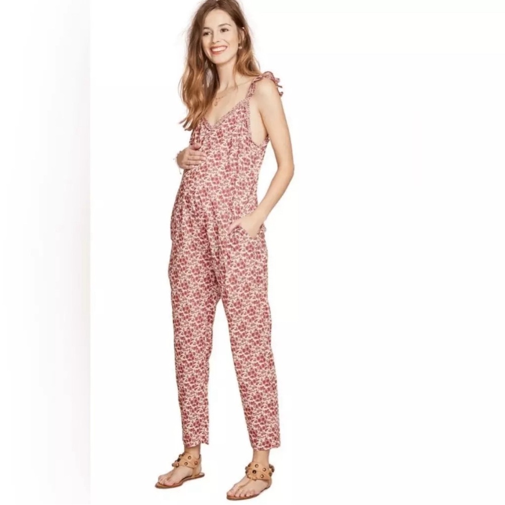 Hatch Lucy Maternity Jumper in Red and White Floral Pattern Size O/S